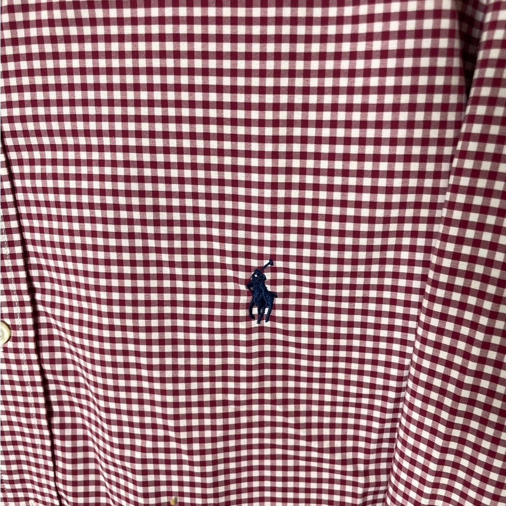 Ralph Lauren Performance Men's L/S Button Down Shirt Red White Classic Fit XL - Picture 3 of 5